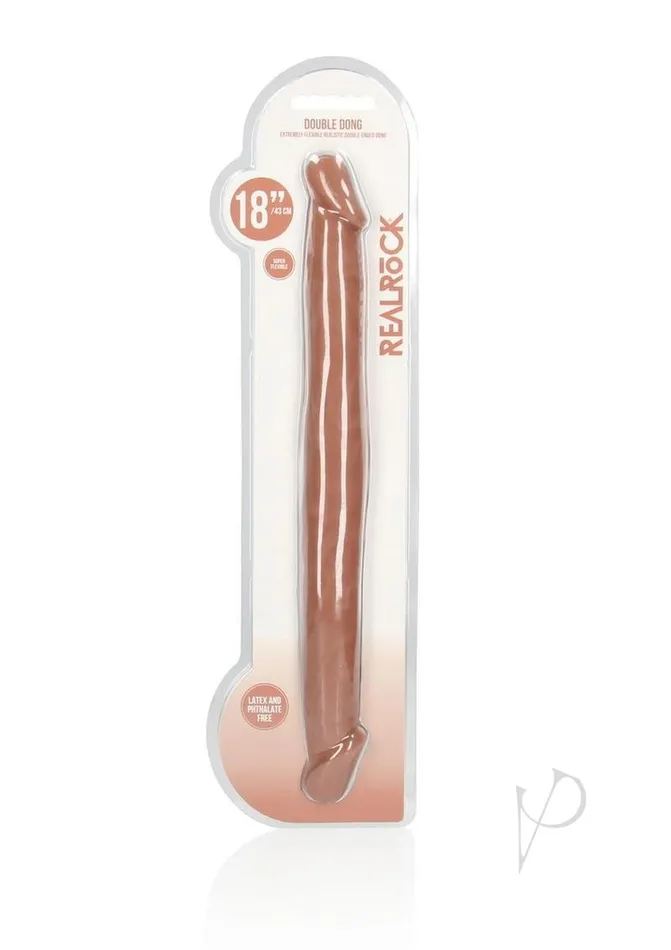 Real Rock Dildos RealRock Skin Realistic Double Dildo 18in Caramel