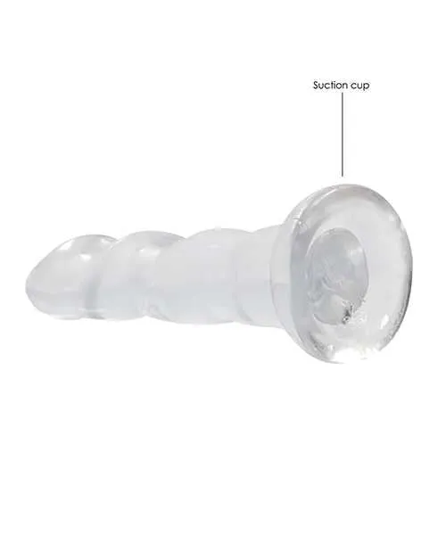 Real Rock Female Sex Toys RealRock Crystal Clear Non Realistic Dildo with Suction Cup 7in Clear