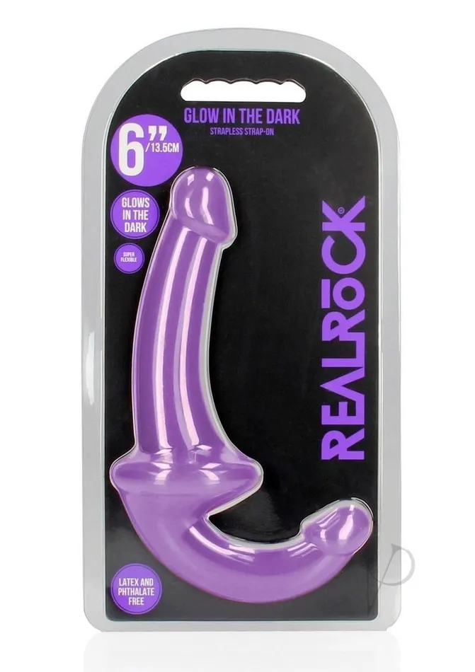 Real Rock Female Sex Toys RealRock Strapless StrapOn Glow in the Dark Dildo 6in Purple Real Rock Female Sex Toys RealRock Strapless StrapOn Glow in the Dark Dildo 6in Purple