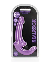 Real Rock Female Sex Toys RealRock Strapless StrapOn Glow in the Dark Dildo 6in Purple