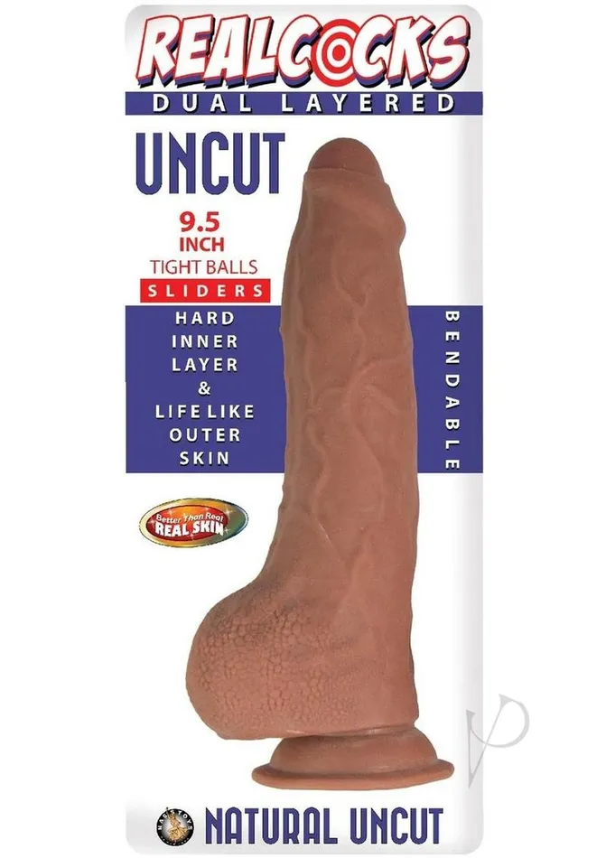 Realcocks Dual Layered Uncut Slider with Tight Balls 95in Caramel Realcocks Female Sex Toys Realcocks Dual Layered Uncut Slider with Tight Balls 95in Caramel Realcocks Female Sex Toys