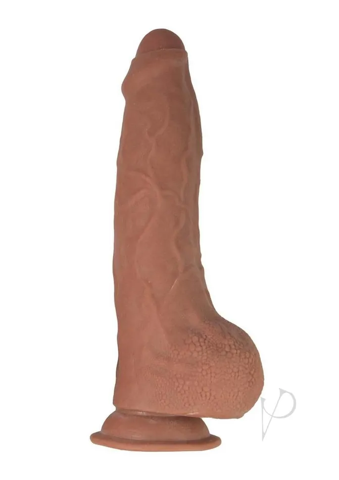 Realcocks Dual Layered Uncut Slider with Tight Balls 95in Caramel Realcocks Female Sex Toys