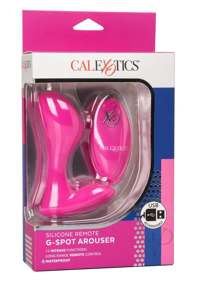 Remote Controlled Vibes CalExotics Silicone Rechargeable GSpot Arouser Vibrator with Remote Control Pink Female Sex Toys Remote Controlled Vibes CalExotics Silicone Rechargeable GSpot Arouser Vibrator with Remote Control Pink Female Sex Toys