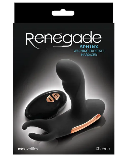 Renegade Anal Renegade Sphinx Rechargeable Silicone Warming Prostate Massager with Remote Control Black