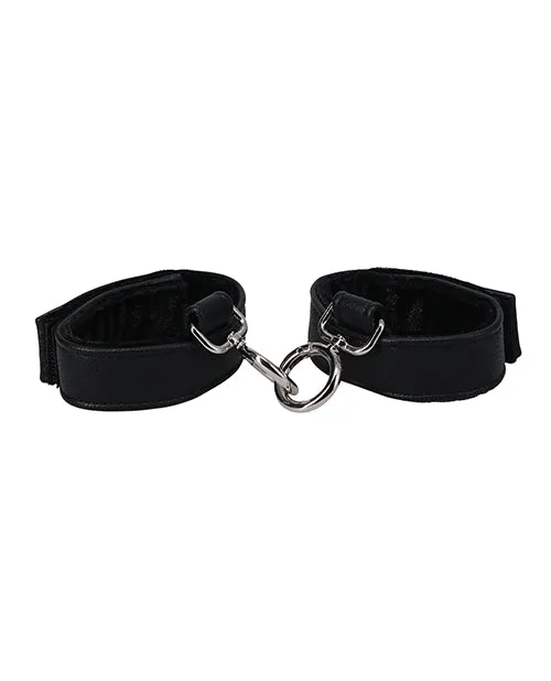 Restraints In A Bag In a Bag Vegan Leather Handcuffs Black