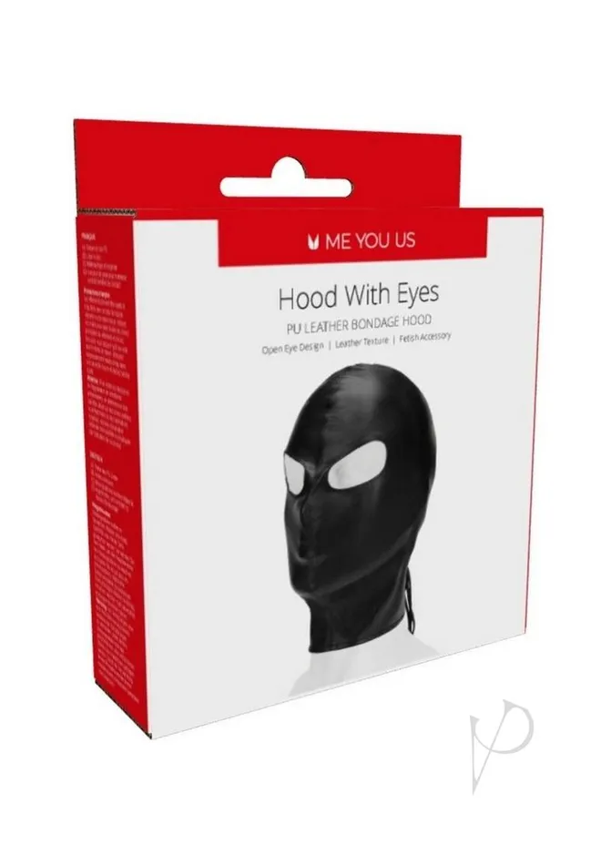 Restraints ME YOU US Hood with Eyes PU Leather Bondage Hood Black Me You Us Restraints ME YOU US Hood with Eyes PU Leather Bondage Hood Black Me You Us