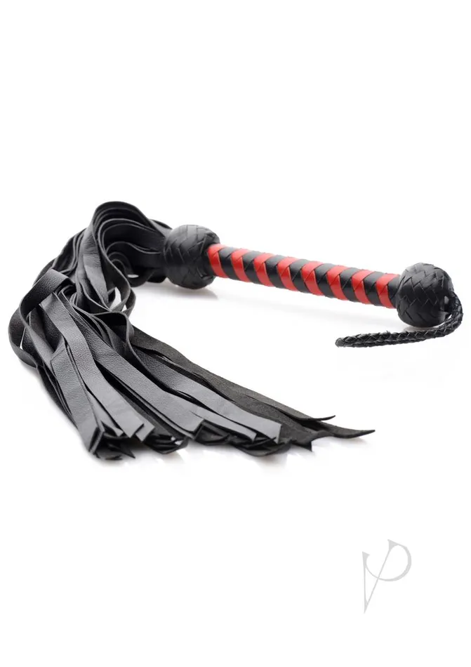 Restraints Strict Leather Red and Black handle Deerskin Flogger BlackRed Strict Leather Restraints Strict Leather Red and Black handle Deerskin Flogger BlackRed Strict Leather