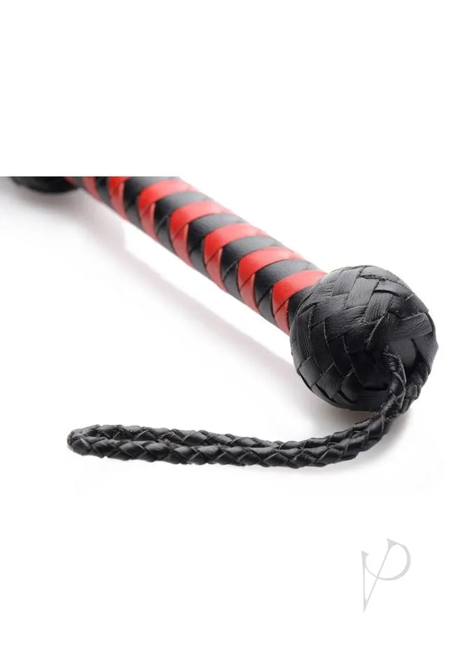 Restraints Strict Leather Red and Black handle Deerskin Flogger BlackRed Strict Leather