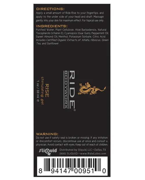 Ride Rise Enhancers Ride Rise Stimulating Gel 1 oz
