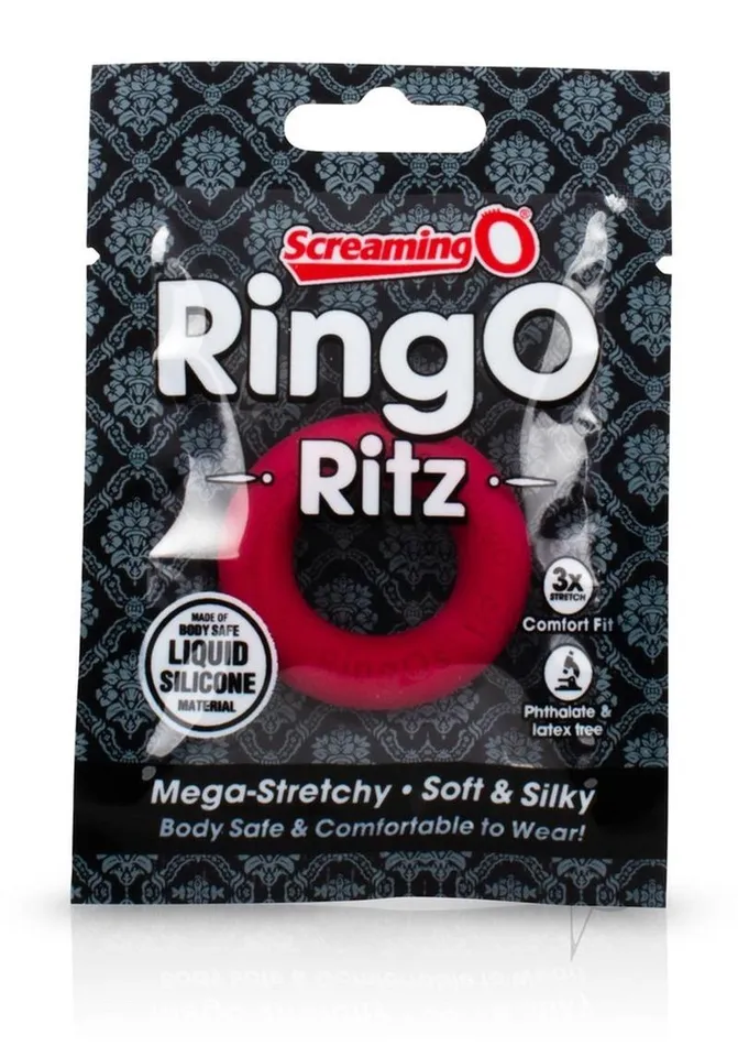 Ring O Male Sex Toys RingO Ritz Individual Ring Silicone Red