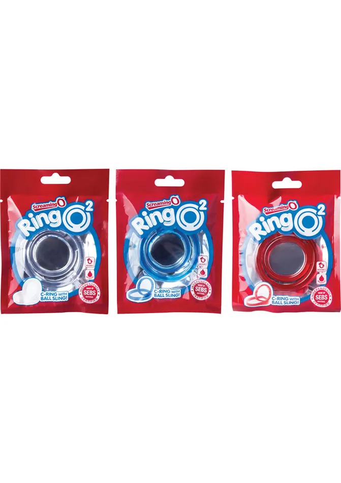 Ring O RingO 2 Cock Ring with Ball Sling Assorted Colors 18 each per box Male Sex Toys Ring O RingO 2 Cock Ring with Ball Sling Assorted Colors 18 each per box Male Sex Toys