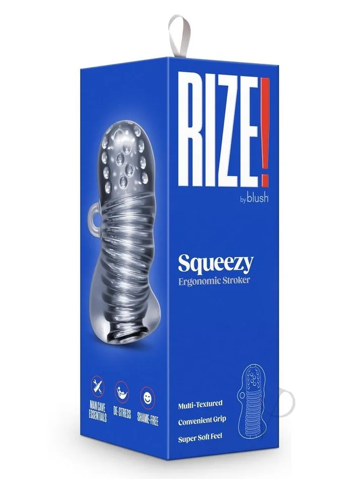 Rize Male Sex Toys Rize Squeezy Dual End Masturbator Clear