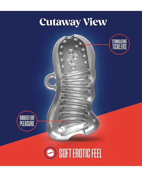 Rize Male Sex Toys Rize Squeezy Dual End Masturbator Clear