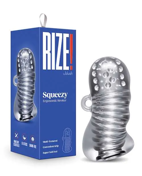 Rize Male Sex Toys Rize Squeezy Dual End Masturbator Clear
