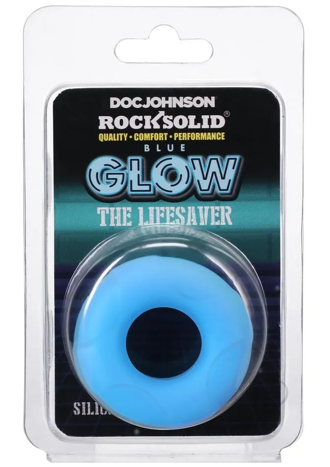 Rock Solid Lifesaver Glow in the Dark Silicone Cock Ring Blue Rock Solid Male Sex Toys Rock Solid Lifesaver Glow in the Dark Silicone Cock Ring Blue Rock Solid Male Sex Toys