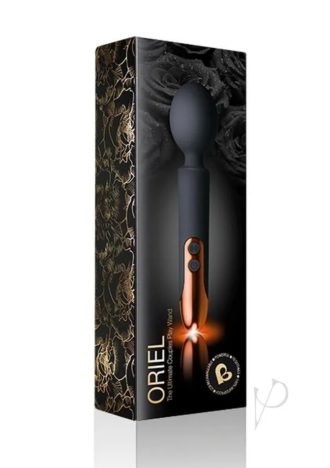 Rocks Off Female Sex Toys Oriel Rechargeable Silicone Wand Massager Black