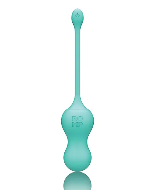 Romp Cello Rechargeable Silicone Vibrating Egg with Remote Control Teal Romp Female Sex Toys