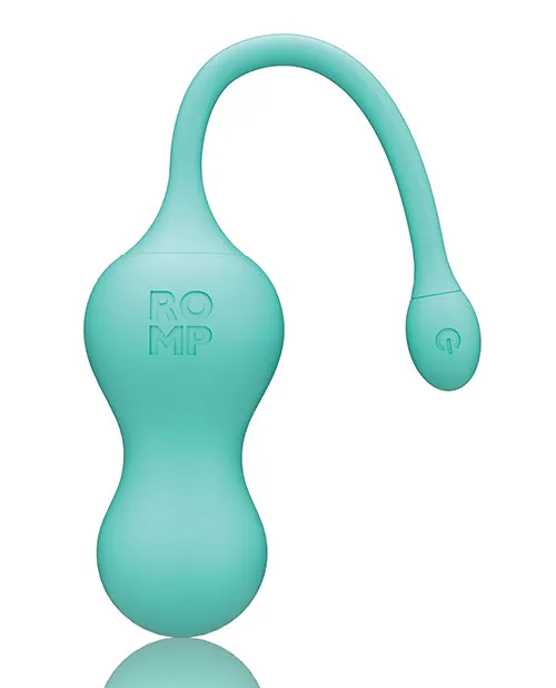 Romp Cello Rechargeable Silicone Vibrating Egg with Remote Control Teal Romp Female Sex Toys