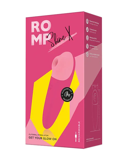 Romp Female Sex Toys Romp Shine X Rechargeable Silicone Clitoral Air Stimulator Pink