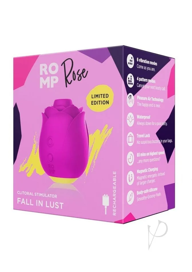 Romp Rose Rechargeable Silicone Air Clitoral Stimulator Pink Romp Female Sex Toys Romp Rose Rechargeable Silicone Air Clitoral Stimulator Pink Romp Female Sex Toys