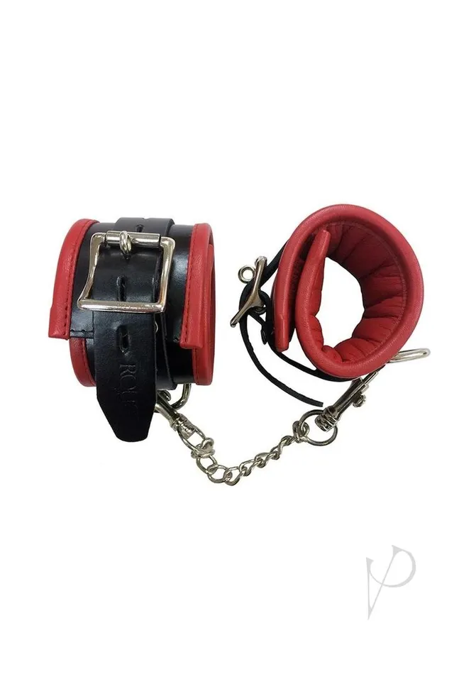 Rouge Padded Leather Adjustable Wrist Cuffs Black and Red Rouge Restraints Rouge Padded Leather Adjustable Wrist Cuffs Black and Red Rouge Restraints