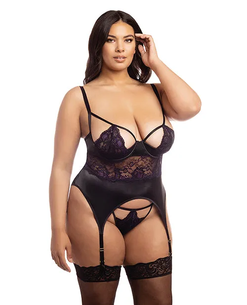 Rsvp By Oh La La Cheri Anal Demi Padded Shelf Cup Merrywidow wOverlay Lace Panty BlackHeliotrope 1X Rsvp By Oh La La Cheri Anal Demi Padded Shelf Cup Merrywidow wOverlay Lace Panty BlackHeliotrope 1X