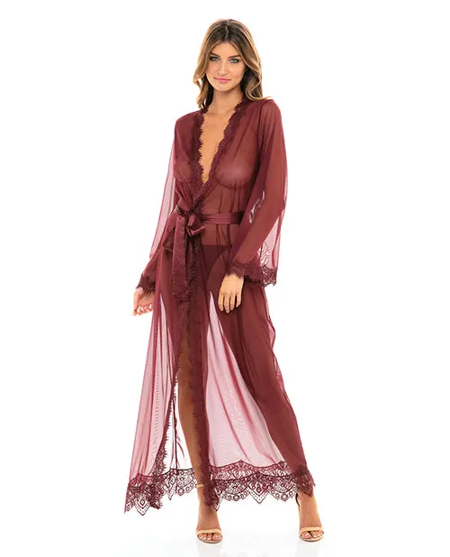 Rsvp By Oh La La Cheri Provence Eyelash Lace Floor Length Robe Zinfandel LXL Male Sex Toys Rsvp By Oh La La Cheri Provence Eyelash Lace Floor Length Robe Zinfandel LXL Male Sex Toys