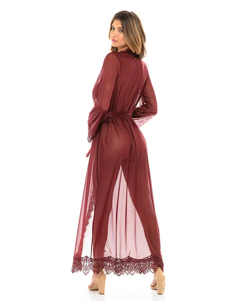 Rsvp By Oh La La Cheri Provence Eyelash Lace Floor Length Robe Zinfandel LXL Male Sex Toys Rsvp By Oh La La Cheri Provence Eyelash Lace Floor Length Robe Zinfandel LXL Male Sex Toys