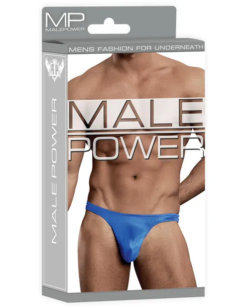 Satin Bong Thong Blue LXL Male Power Vibrators Satin Bong Thong Blue LXL Male Power Vibrators