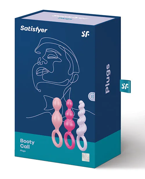Satisfyer Anal Satisfyer Booty Call Silicone Textured Anal Plugs Assorted Colors 3 Each Per Set