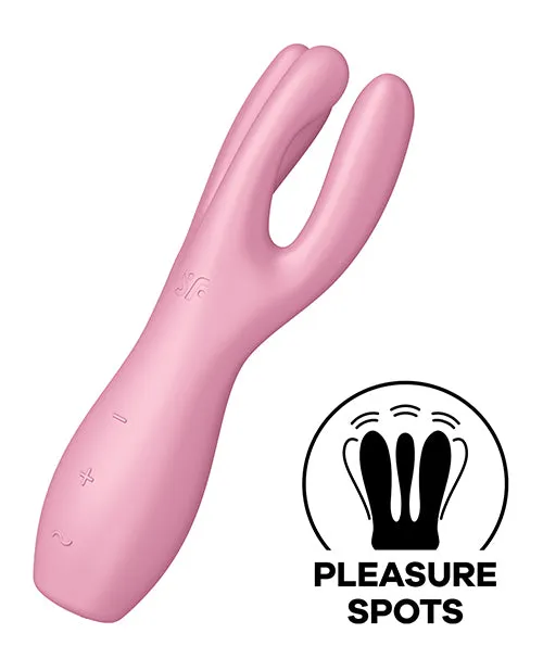 Satisfyer Satisfyer Threesome 3 Rechargeable Silicone Stimulator Pink Vibrators