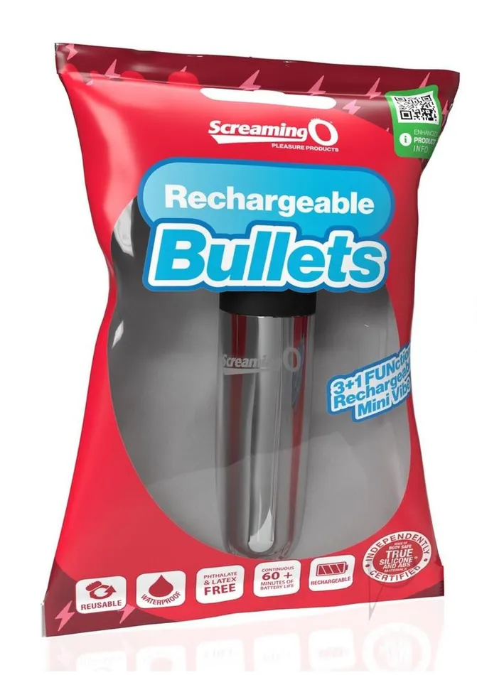 Screaming O Rechargeable Bullets Silver Screaming O Anal