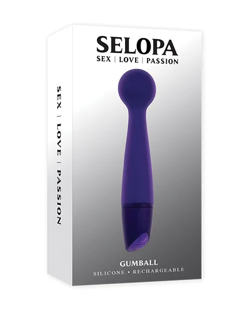 Selopa Selopa Gumball Rechargable Silicone Vibrating Wand Purple Vibrators