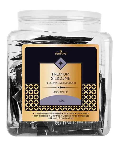 Sensuva Anal Sensuva Premium Silicone Personal Moisturizer Tub Asst Tub of 100 Sensuva Anal Sensuva Premium Silicone Personal Moisturizer Tub Asst Tub of 100