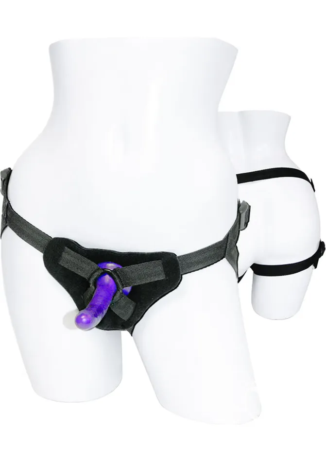 Sex And Mischief Sex and Mischief StrapOn and Silicone Dildo Kit BlackPurple Anal