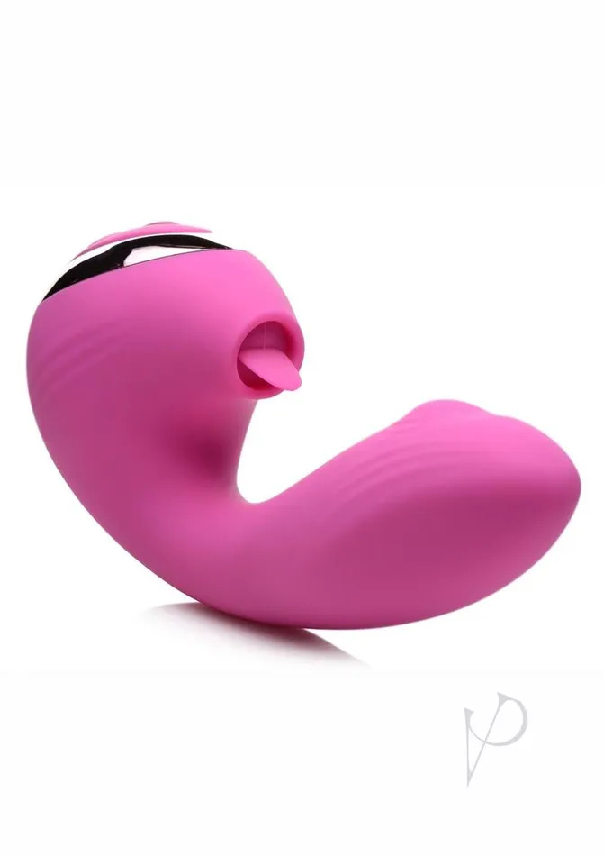 Shegasm Female Sex Toys Inmi Shegasm Licking GThrob Rechargeable Silicone Rabbit Vibrator Pink
