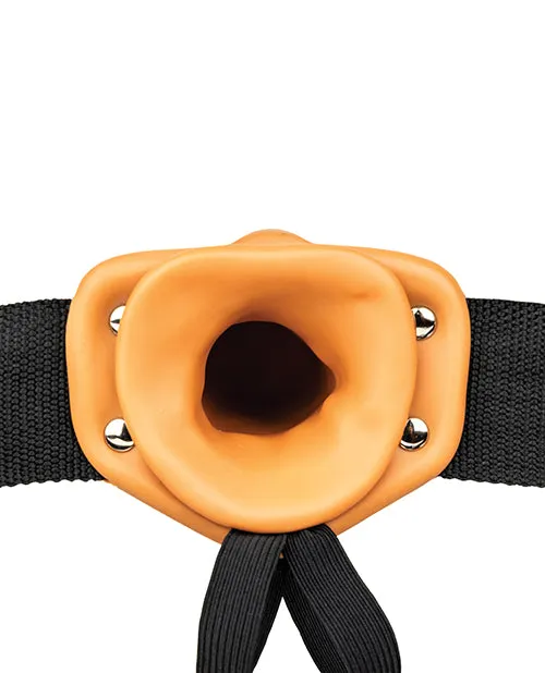 Shots RealRock 8 Vibrating Hollow Strap On WO Balls Tan Realrock Female Sex Toys Shots RealRock 8 Vibrating Hollow Strap On WO Balls Tan Realrock Female Sex Toys