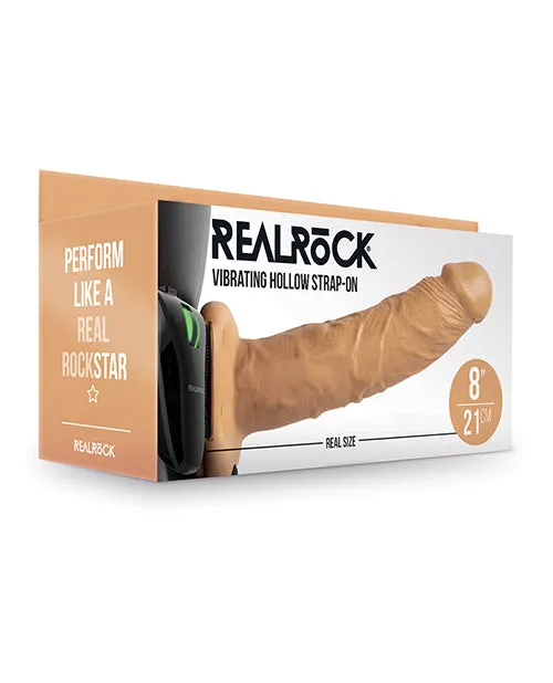 Shots RealRock 8 Vibrating Hollow Strap On WO Balls Tan Realrock Female Sex Toys Shots RealRock 8 Vibrating Hollow Strap On WO Balls Tan Realrock Female Sex Toys