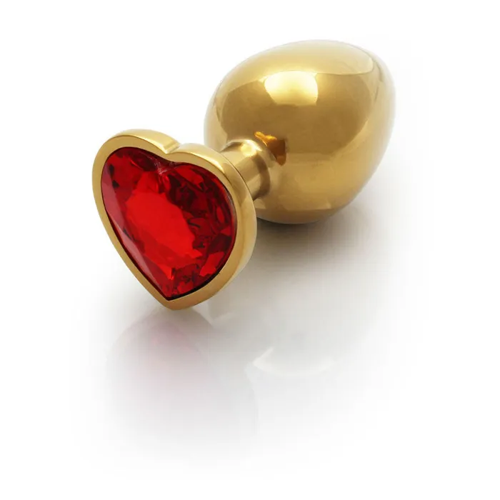 Shots Toys Anal OUCH Heart Gem Gold Butt Plug Large