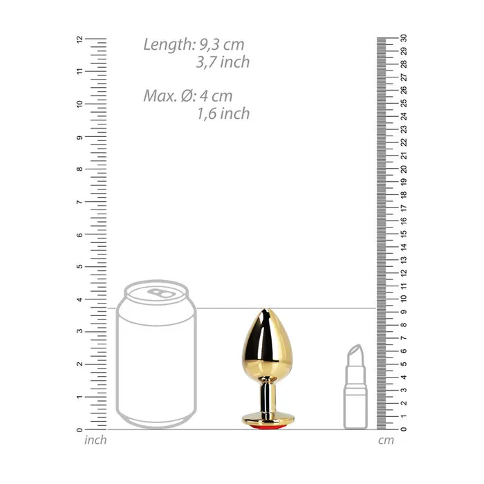 Shots Toys Anal OUCH Heart Gem Gold Butt Plug Large