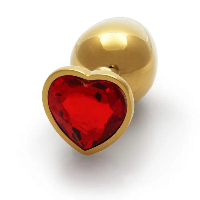 Shots Toys Anal OUCH Heart Gem Gold Butt Plug Large