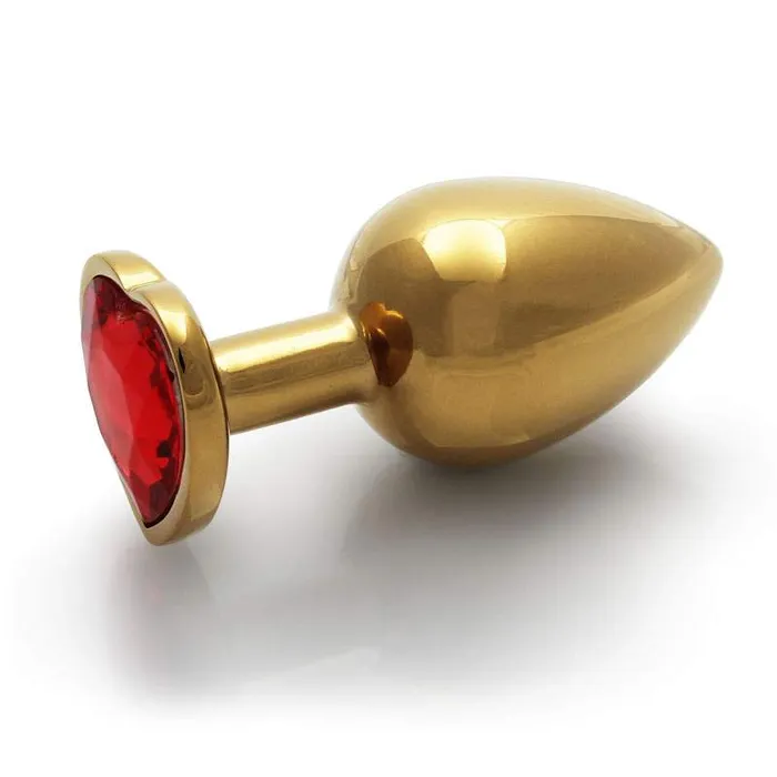 Shots Toys Anal OUCH Heart Gem Gold Butt Plug Large