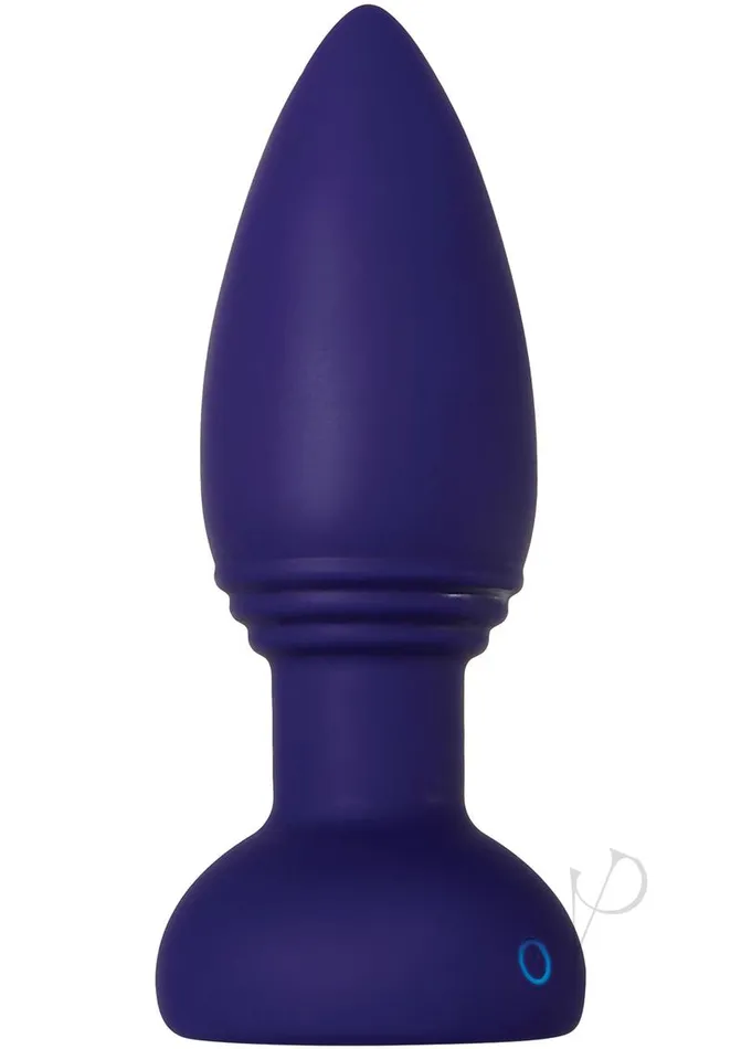 Smooshy Tooshy Rechargeable Silicone Anal Plug with Remote Control Navy Blue Evolved Male Sex Toys