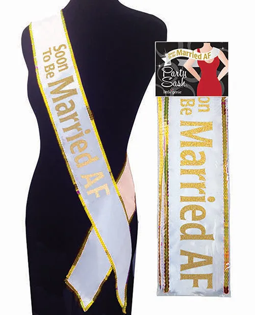 Soon To Be Married AF Party Sash WhiteGold Sashes And Wearables Vibrators Soon To Be Married AF Party Sash WhiteGold Sashes And Wearables Vibrators