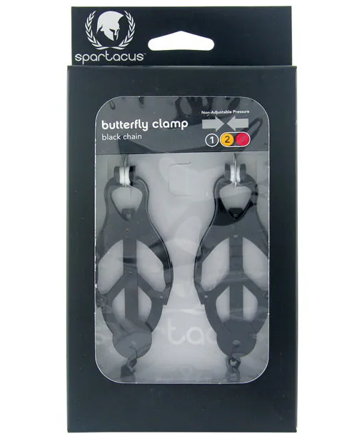 Spartacus Anal Spartacus Black Butterfly Style Nipple Clamps wChain