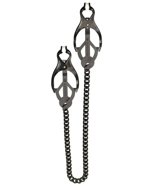 Spartacus Anal Spartacus Black Butterfly Style Nipple Clamps wChain Spartacus Anal Spartacus Black Butterfly Style Nipple Clamps wChain