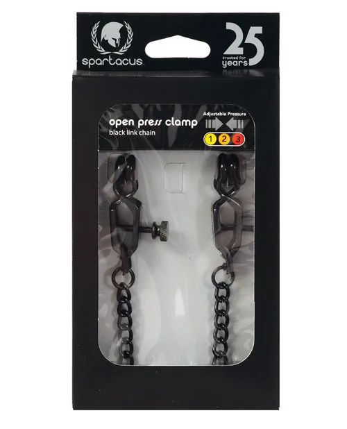 Spartacus Spartacus Adjustable Alligator Nipple Clamps wBlack Chain Anal