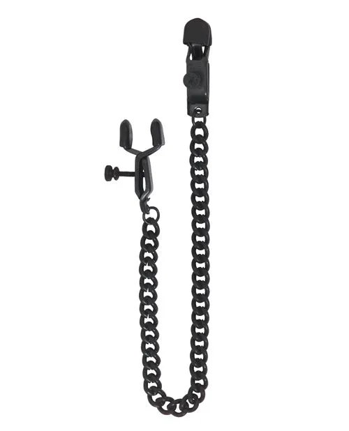 Spartacus Spartacus Adjustable Alligator Nipple Clamps wBlack Chain Anal