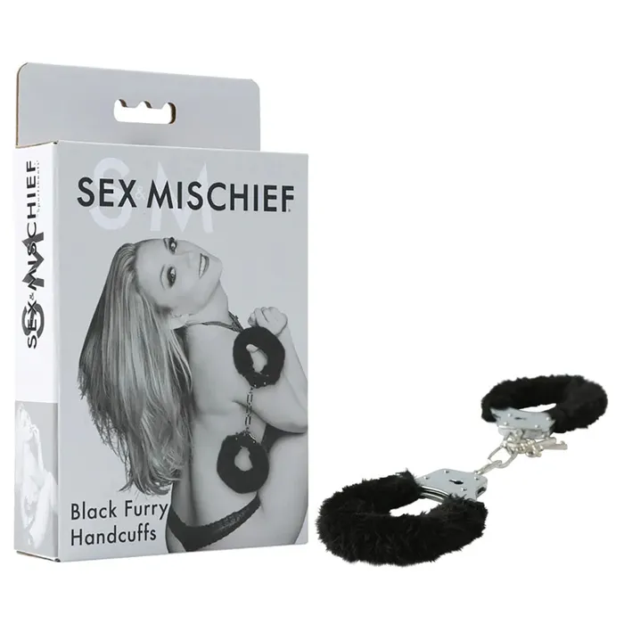 Sportsheets Anal Sex Mischief Furry Handcuffs Black