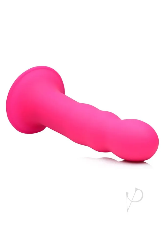 Squeeze It Dildos SqueezeIt Squeezable Wavy Silicone Dildo 73in Pink